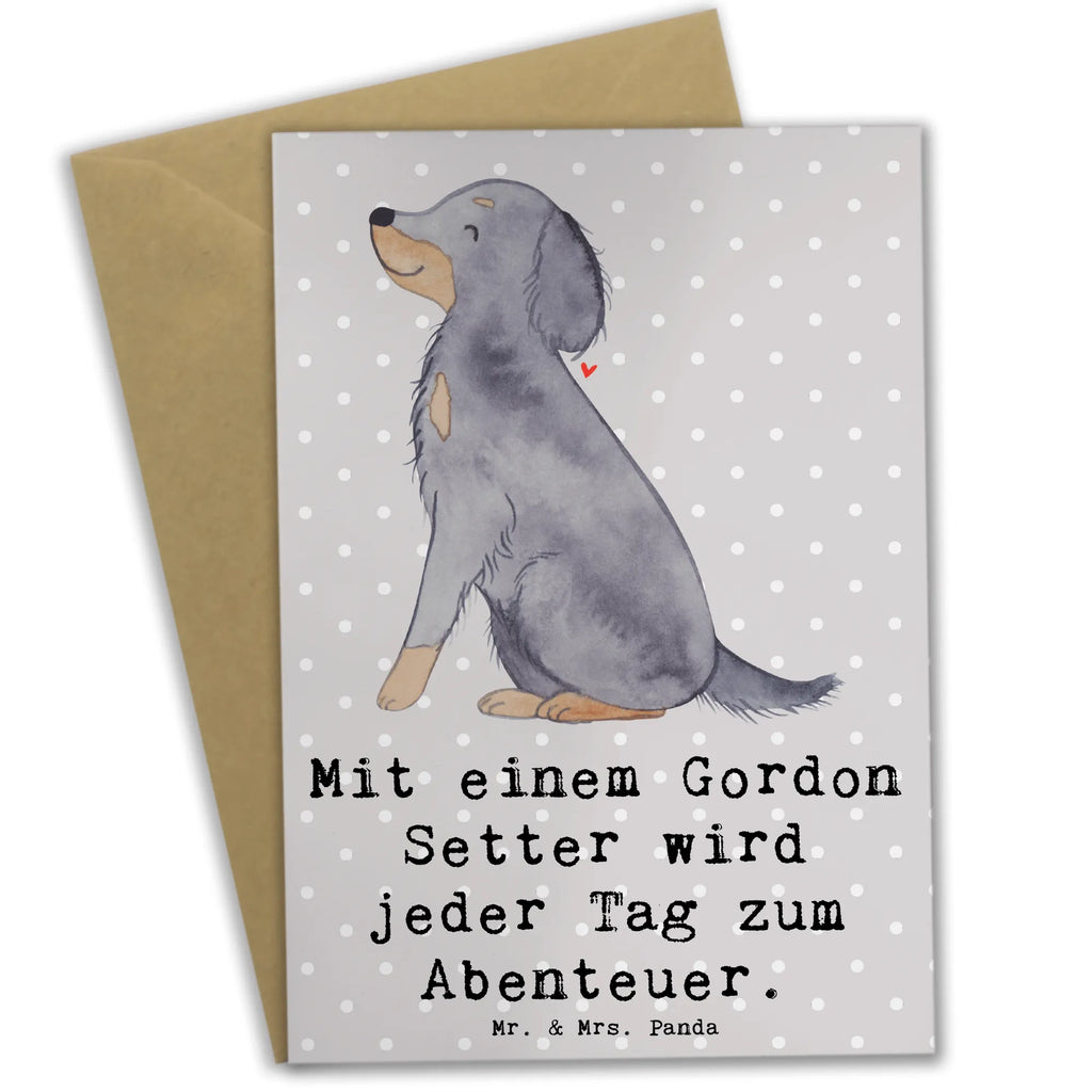 Grußkarte Gordon Setter Abenteuer Grußkarte, Klappkarte, Einladungskarte, Glückwunschkarte, Hochzeitskarte, Geburtstagskarte, Karte, Ansichtskarten, Hund, Hunderasse, Rassehund, Hundebesitzer, Geschenk, Tierfreund, Schenken, Welpe