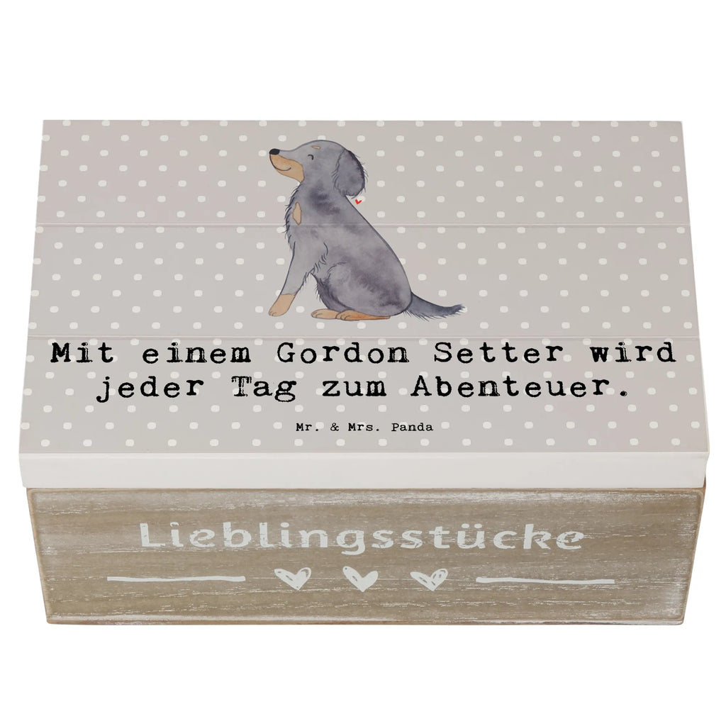 Holzkiste Gordon Setter Abenteuer Holzkiste, Kiste, Schatzkiste, Truhe, Schatulle, XXL, Erinnerungsbox, Erinnerungskiste, Dekokiste, Aufbewahrungsbox, Geschenkbox, Geschenkdose, Hund, Hunderasse, Rassehund, Hundebesitzer, Geschenk, Tierfreund, Schenken, Welpe