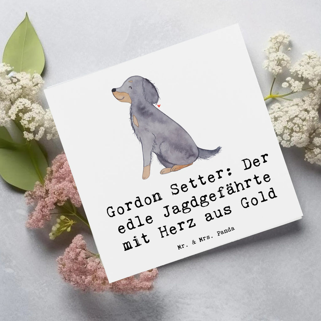 Deluxe Karte Gordon Setter Karte, Grußkarte, Klappkarte, Einladungskarte, Glückwunschkarte, Hochzeitskarte, Geburtstagskarte, Hochwertige Grußkarte, Hochwertige Klappkarte, Hund, Hunderasse, Rassehund, Hundebesitzer, Geschenk, Tierfreund, Schenken, Welpe