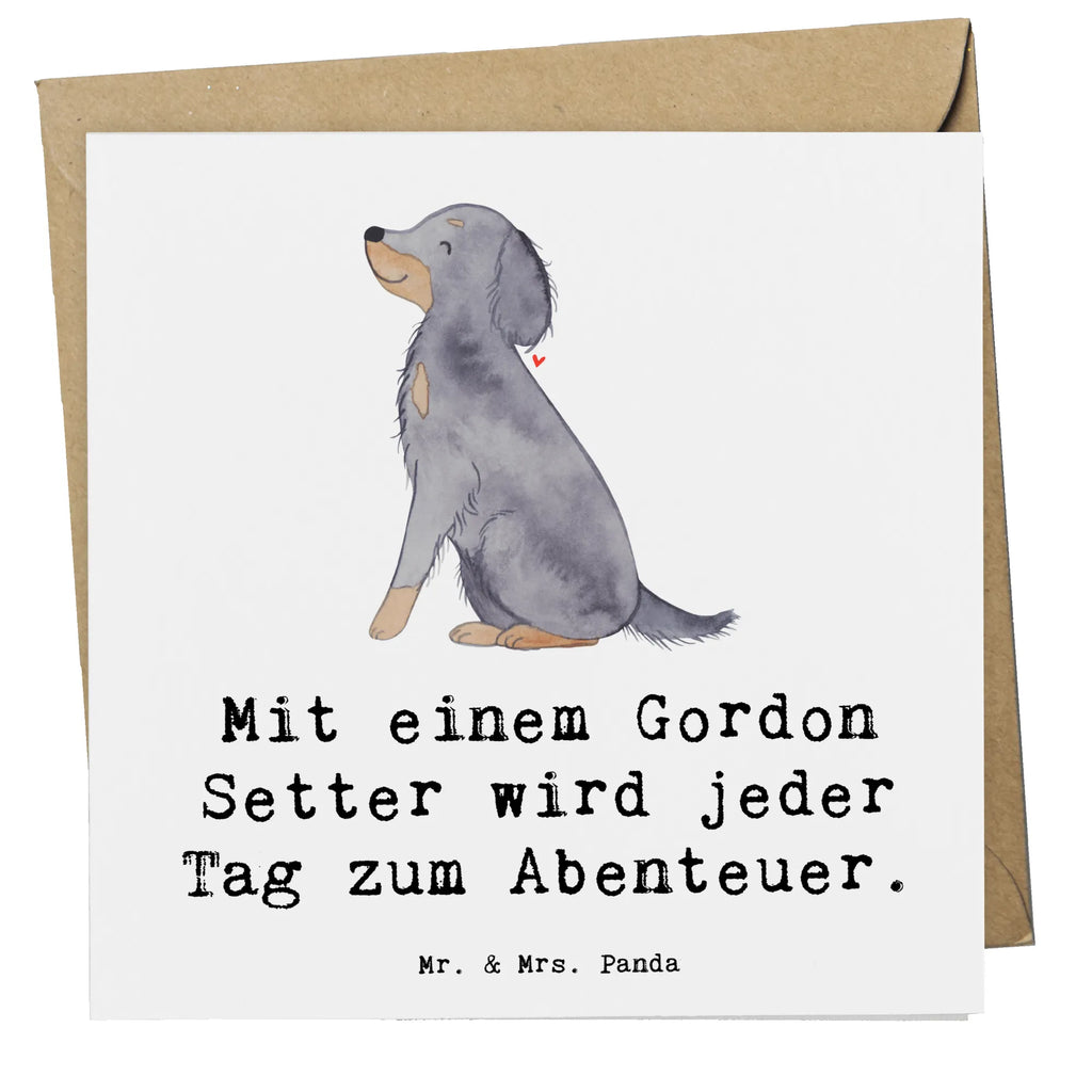 Deluxe Karte Gordon Setter Abenteuer Karte, Grußkarte, Klappkarte, Einladungskarte, Glückwunschkarte, Hochzeitskarte, Geburtstagskarte, Hochwertige Grußkarte, Hochwertige Klappkarte, Hund, Hunderasse, Rassehund, Hundebesitzer, Geschenk, Tierfreund, Schenken, Welpe