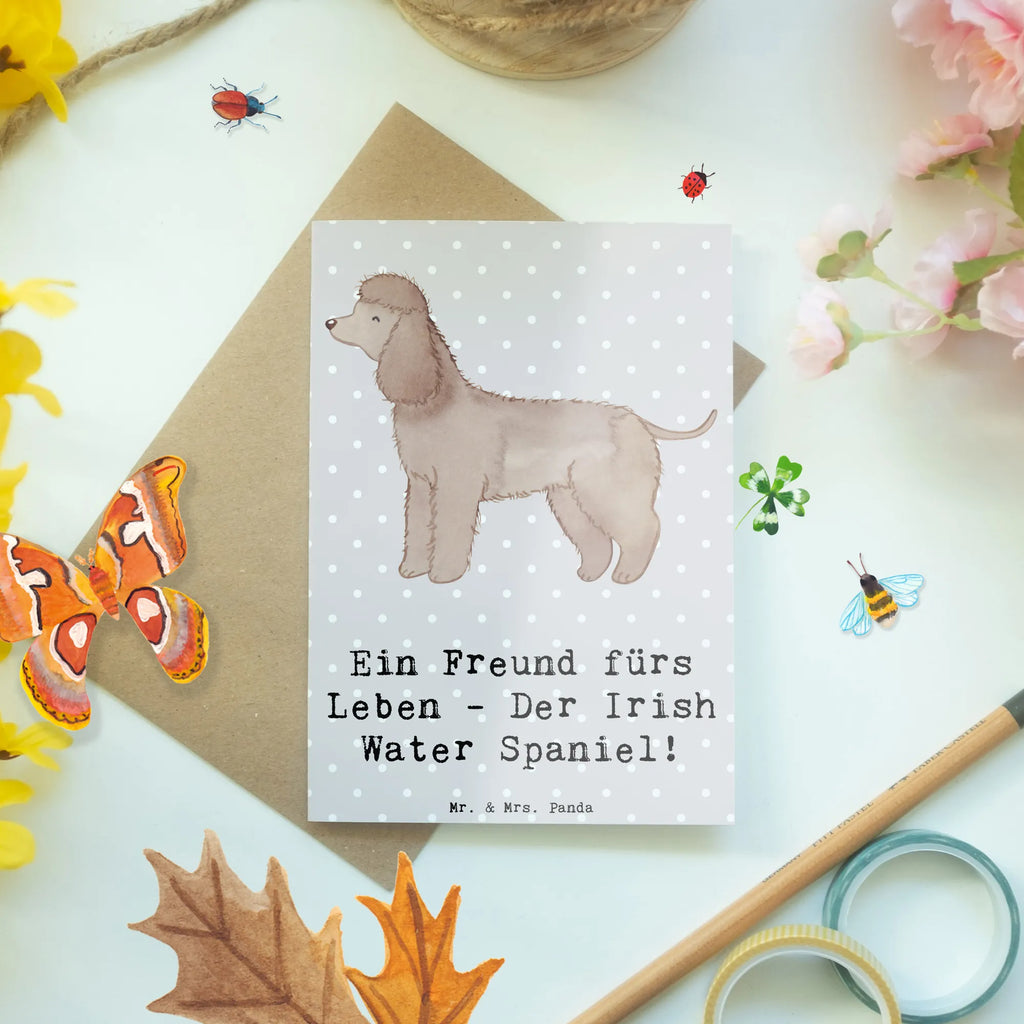 Grußkarte Irish Water Spaniel Freund Grußkarte, Klappkarte, Einladungskarte, Glückwunschkarte, Hochzeitskarte, Geburtstagskarte, Karte, Ansichtskarten, Hund, Hunderasse, Rassehund, Hundebesitzer, Geschenk, Tierfreund, Schenken, Welpe