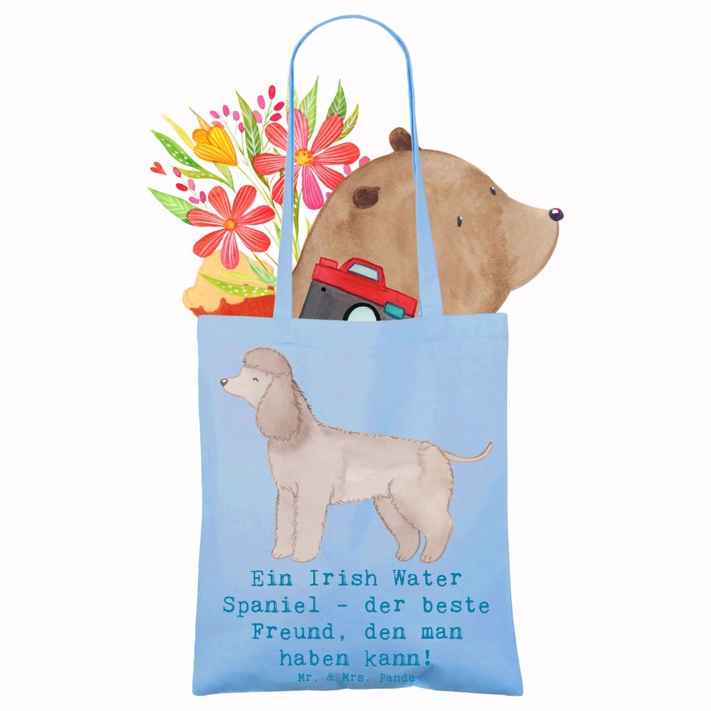 Tragetasche Irish Water Spaniel Freund Beuteltasche, Beutel, Einkaufstasche, Jutebeutel, Stoffbeutel, Tasche, Shopper, Umhängetasche, Strandtasche, Schultertasche, Stofftasche, Tragetasche, Badetasche, Jutetasche, Einkaufstüte, Laptoptasche, Hund, Hunderasse, Rassehund, Hundebesitzer, Geschenk, Tierfreund, Schenken, Welpe