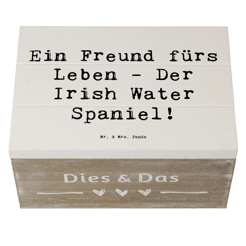 Holzkiste Spruch Irish Water Spaniel Freund Holzkiste, Kiste, Schatzkiste, Truhe, Schatulle, XXL, Erinnerungsbox, Erinnerungskiste, Dekokiste, Aufbewahrungsbox, Geschenkbox, Geschenkdose, Hund, Hunderasse, Rassehund, Hundebesitzer, Geschenk, Tierfreund, Schenken, Welpe