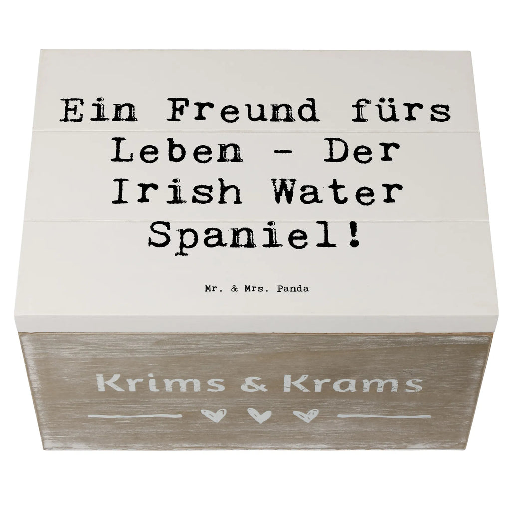 Holzkiste Spruch Irish Water Spaniel Freund Holzkiste, Kiste, Schatzkiste, Truhe, Schatulle, XXL, Erinnerungsbox, Erinnerungskiste, Dekokiste, Aufbewahrungsbox, Geschenkbox, Geschenkdose, Hund, Hunderasse, Rassehund, Hundebesitzer, Geschenk, Tierfreund, Schenken, Welpe