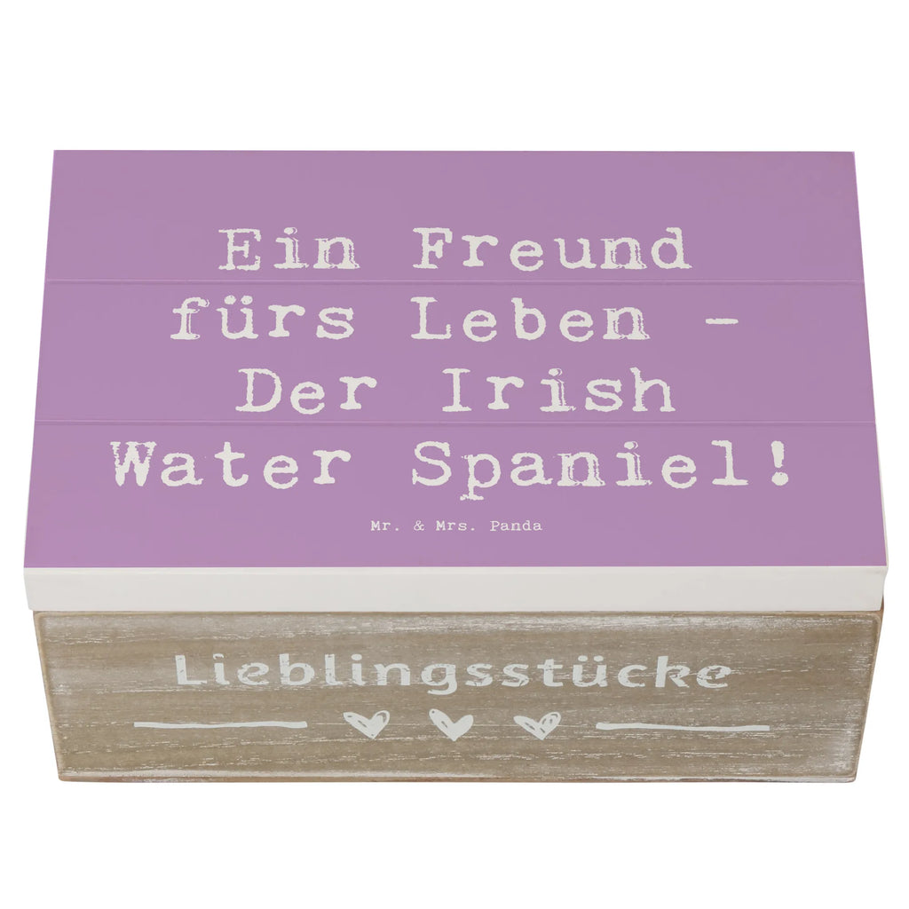 Holzkiste Spruch Irish Water Spaniel Freund Holzkiste, Kiste, Schatzkiste, Truhe, Schatulle, XXL, Erinnerungsbox, Erinnerungskiste, Dekokiste, Aufbewahrungsbox, Geschenkbox, Geschenkdose, Hund, Hunderasse, Rassehund, Hundebesitzer, Geschenk, Tierfreund, Schenken, Welpe