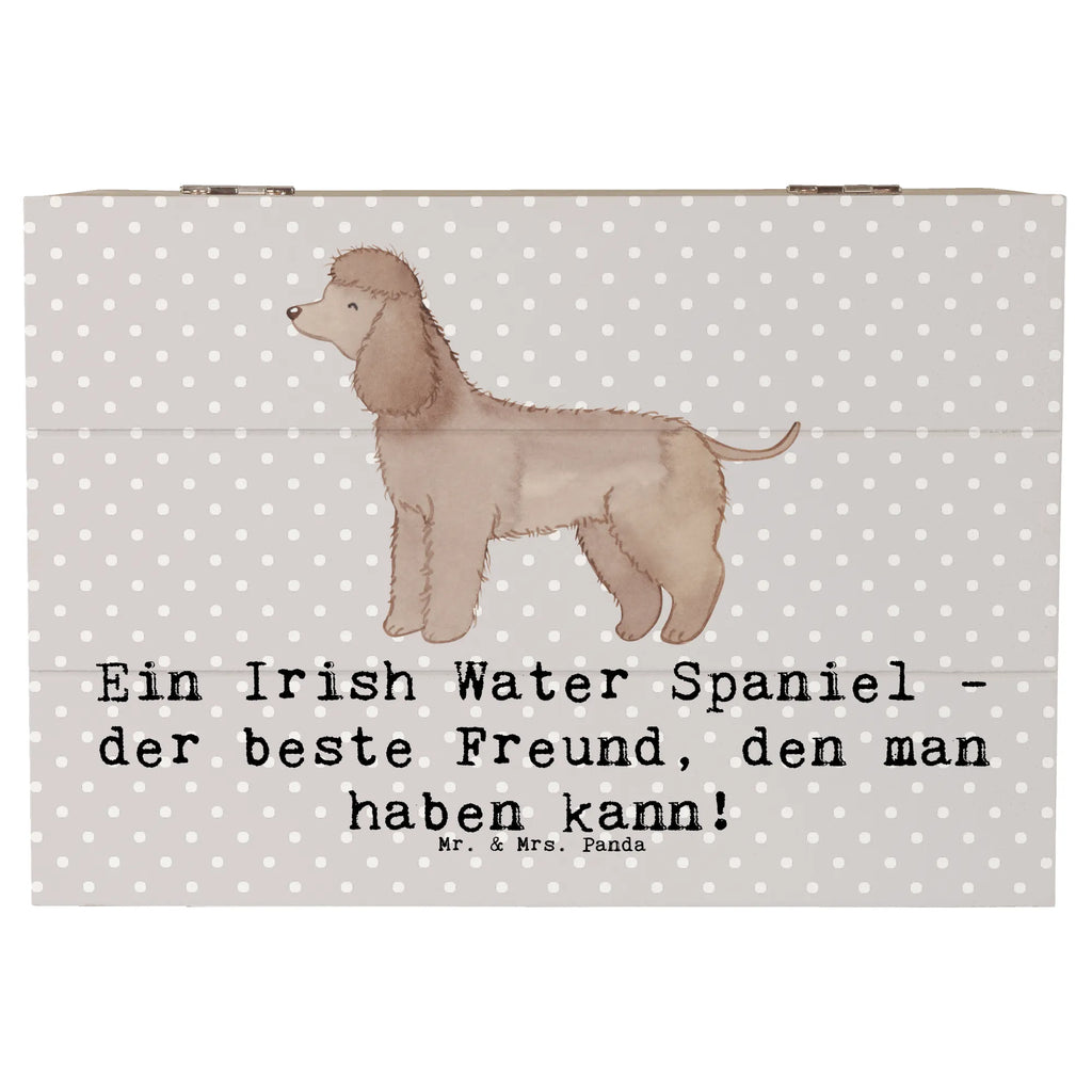 Holzkiste Irish Water Spaniel Freund Holzkiste, Kiste, Schatzkiste, Truhe, Schatulle, XXL, Erinnerungsbox, Erinnerungskiste, Dekokiste, Aufbewahrungsbox, Geschenkbox, Geschenkdose, Hund, Hunderasse, Rassehund, Hundebesitzer, Geschenk, Tierfreund, Schenken, Welpe