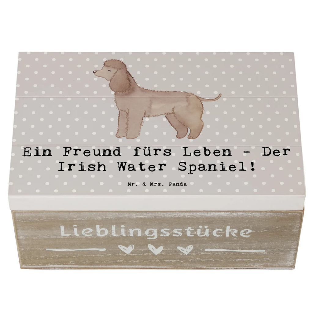 Holzkiste Irish Water Spaniel Freund Holzkiste, Kiste, Schatzkiste, Truhe, Schatulle, XXL, Erinnerungsbox, Erinnerungskiste, Dekokiste, Aufbewahrungsbox, Geschenkbox, Geschenkdose, Hund, Hunderasse, Rassehund, Hundebesitzer, Geschenk, Tierfreund, Schenken, Welpe