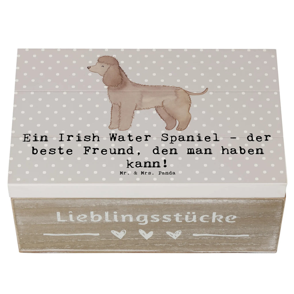 Holzkiste Irish Water Spaniel Freund Holzkiste, Kiste, Schatzkiste, Truhe, Schatulle, XXL, Erinnerungsbox, Erinnerungskiste, Dekokiste, Aufbewahrungsbox, Geschenkbox, Geschenkdose, Hund, Hunderasse, Rassehund, Hundebesitzer, Geschenk, Tierfreund, Schenken, Welpe