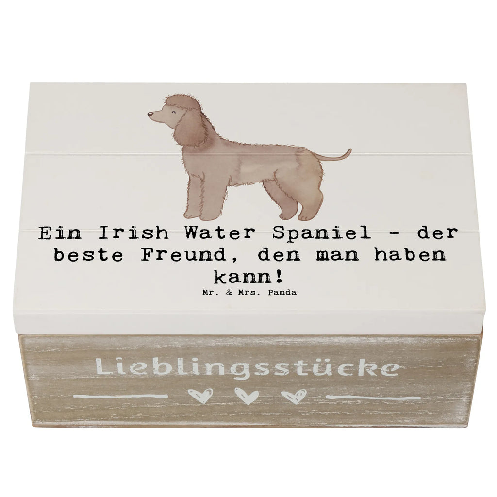 Holzkiste Irish Water Spaniel Freund Holzkiste, Kiste, Schatzkiste, Truhe, Schatulle, XXL, Erinnerungsbox, Erinnerungskiste, Dekokiste, Aufbewahrungsbox, Geschenkbox, Geschenkdose, Hund, Hunderasse, Rassehund, Hundebesitzer, Geschenk, Tierfreund, Schenken, Welpe