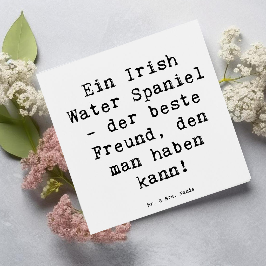 Deluxe Karte Spruch Irish Water Spaniel Freund Karte, Grußkarte, Klappkarte, Einladungskarte, Glückwunschkarte, Hochzeitskarte, Geburtstagskarte, Hochwertige Grußkarte, Hochwertige Klappkarte, Hund, Hunderasse, Rassehund, Hundebesitzer, Geschenk, Tierfreund, Schenken, Welpe