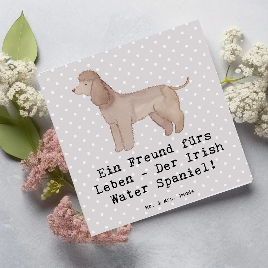 Deluxe Karte Irish Water Spaniel Freund Karte, Grußkarte, Klappkarte, Einladungskarte, Glückwunschkarte, Hochzeitskarte, Geburtstagskarte, Hochwertige Grußkarte, Hochwertige Klappkarte, Hund, Hunderasse, Rassehund, Hundebesitzer, Geschenk, Tierfreund, Schenken, Welpe