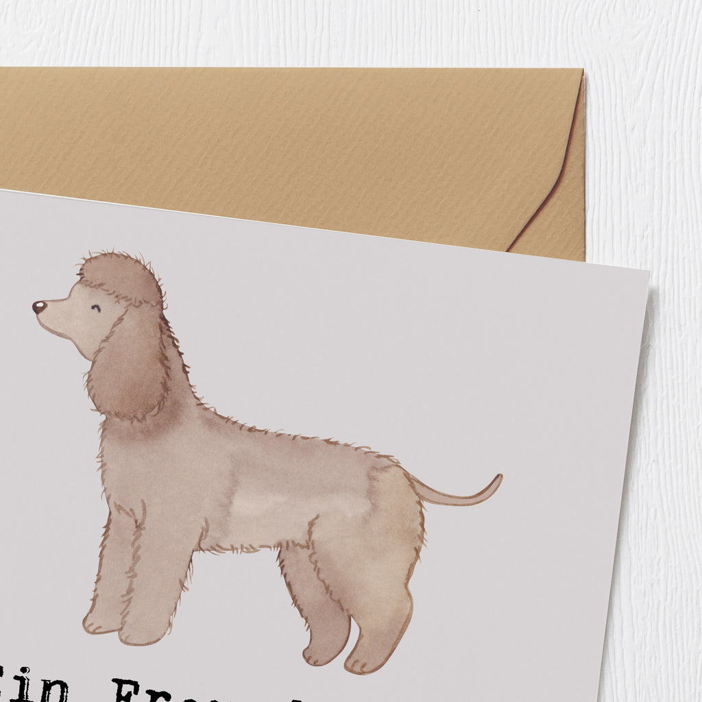 Deluxe Karte Irish Water Spaniel Freund Karte, Grußkarte, Klappkarte, Einladungskarte, Glückwunschkarte, Hochzeitskarte, Geburtstagskarte, Hochwertige Grußkarte, Hochwertige Klappkarte, Hund, Hunderasse, Rassehund, Hundebesitzer, Geschenk, Tierfreund, Schenken, Welpe