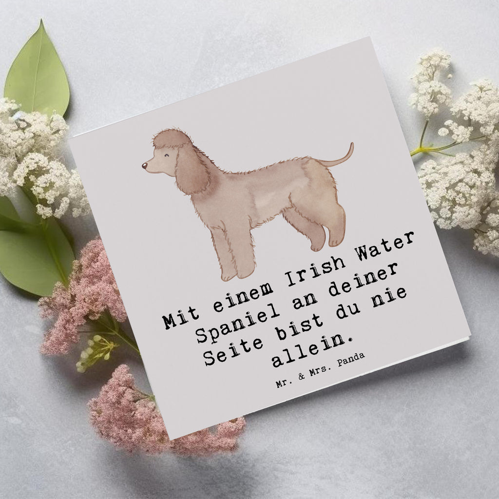 Deluxe Karte Irish Water Spaniel Begleiter Karte, Grußkarte, Klappkarte, Einladungskarte, Glückwunschkarte, Hochzeitskarte, Geburtstagskarte, Hochwertige Grußkarte, Hochwertige Klappkarte, Hund, Hunderasse, Rassehund, Hundebesitzer, Geschenk, Tierfreund, Schenken, Welpe