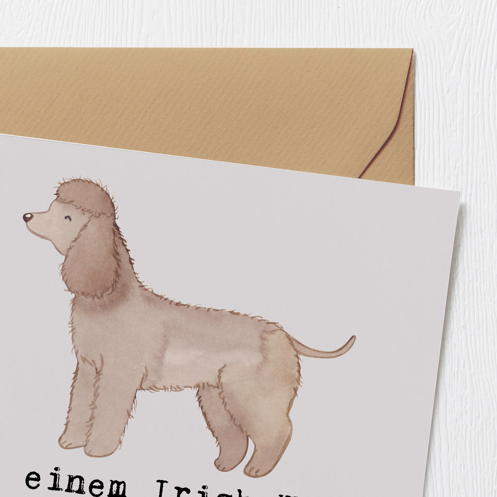 Deluxe Karte Irish Water Spaniel Begleiter Karte, Grußkarte, Klappkarte, Einladungskarte, Glückwunschkarte, Hochzeitskarte, Geburtstagskarte, Hochwertige Grußkarte, Hochwertige Klappkarte, Hund, Hunderasse, Rassehund, Hundebesitzer, Geschenk, Tierfreund, Schenken, Welpe