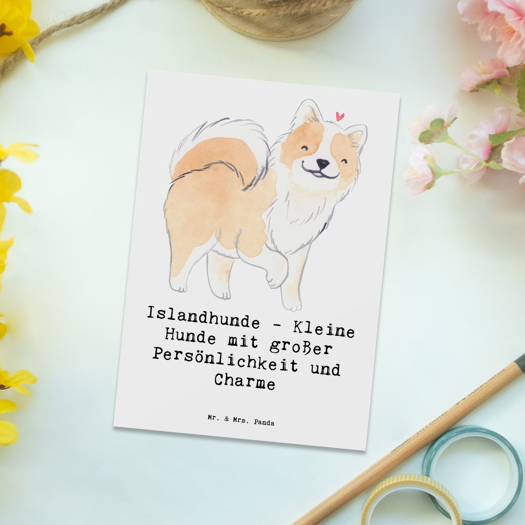 Postkarte Charme Islandhund Postkarte, Karte, Geschenkkarte, Grußkarte, Einladung, Ansichtskarte, Geburtstagskarte, Einladungskarte, Dankeskarte, Ansichtskarten, Einladung Geburtstag, Einladungskarten Geburtstag, Hund, Hunderasse, Rassehund, Hundebesitzer, Geschenk, Tierfreund, Schenken, Welpe