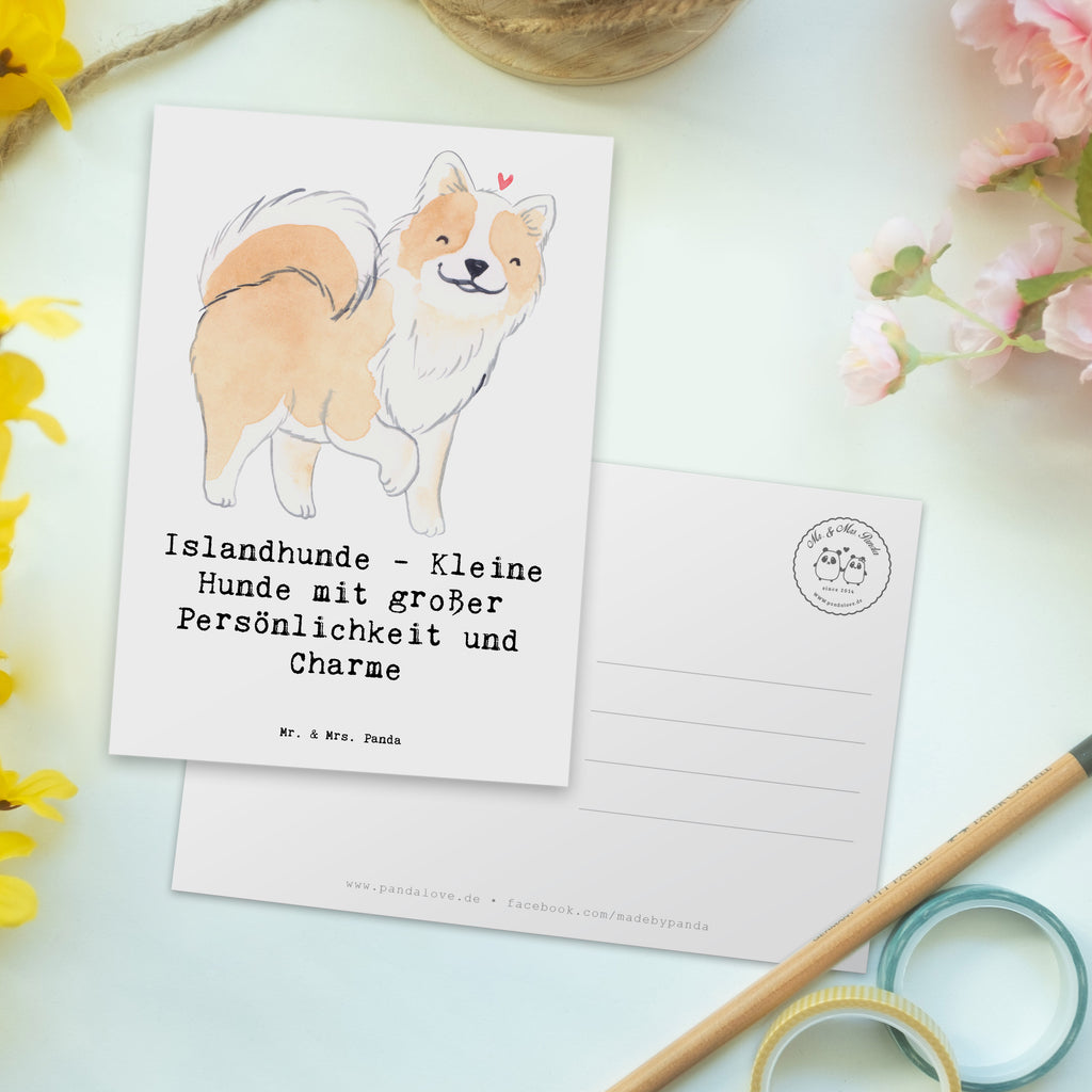 Postkarte Charme Islandhund Postkarte, Karte, Geschenkkarte, Grußkarte, Einladung, Ansichtskarte, Geburtstagskarte, Einladungskarte, Dankeskarte, Ansichtskarten, Einladung Geburtstag, Einladungskarten Geburtstag, Hund, Hunderasse, Rassehund, Hundebesitzer, Geschenk, Tierfreund, Schenken, Welpe