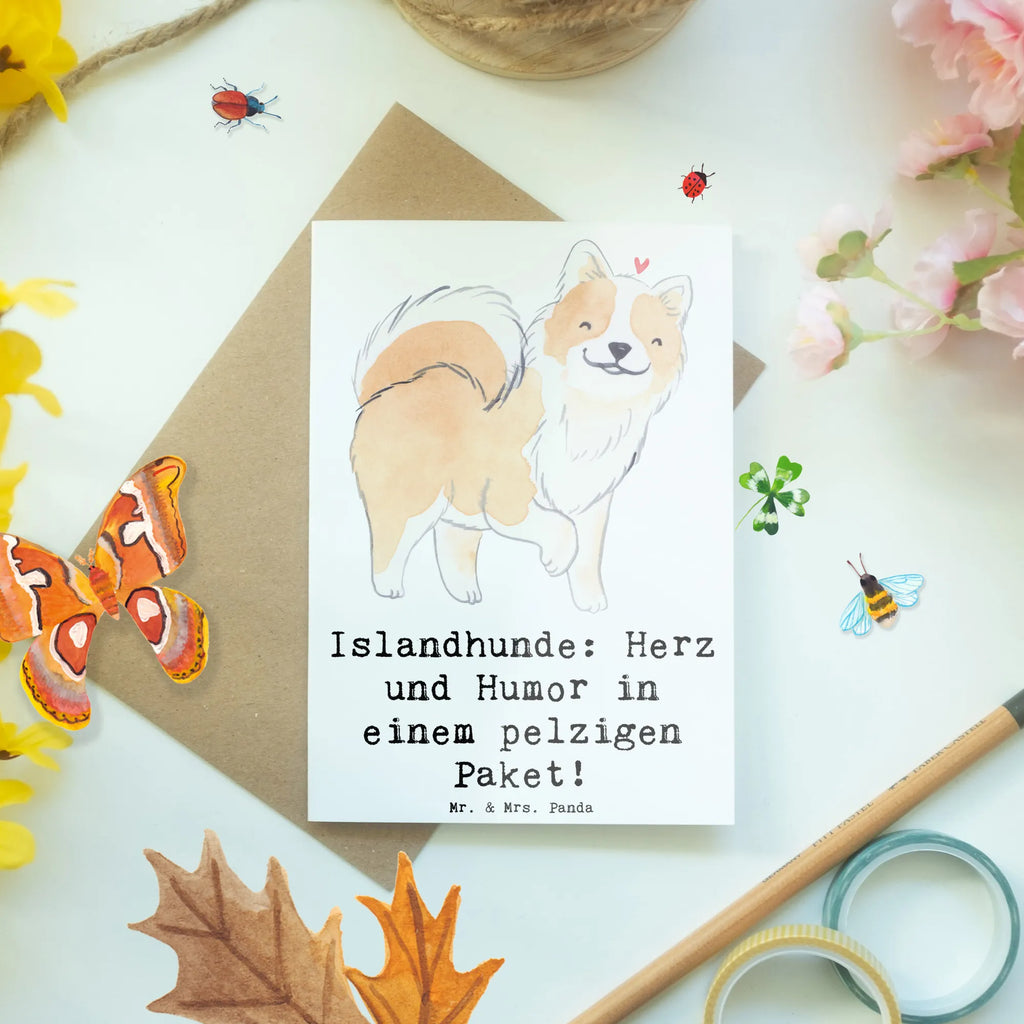 Grußkarte Islandhund Freude Grußkarte, Klappkarte, Einladungskarte, Glückwunschkarte, Hochzeitskarte, Geburtstagskarte, Karte, Ansichtskarten, Hund, Hunderasse, Rassehund, Hundebesitzer, Geschenk, Tierfreund, Schenken, Welpe