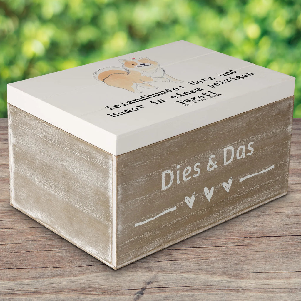 Holzkiste Islandhund Freude Holzkiste, Kiste, Schatzkiste, Truhe, Schatulle, XXL, Erinnerungsbox, Erinnerungskiste, Dekokiste, Aufbewahrungsbox, Geschenkbox, Geschenkdose, Hund, Hunderasse, Rassehund, Hundebesitzer, Geschenk, Tierfreund, Schenken, Welpe