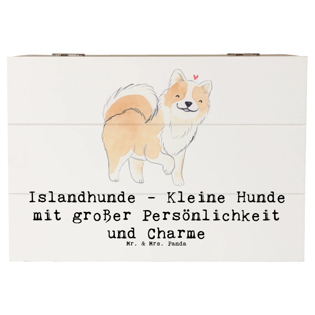 Holzkiste Charme Islandhund Holzkiste, Kiste, Schatzkiste, Truhe, Schatulle, XXL, Erinnerungsbox, Erinnerungskiste, Dekokiste, Aufbewahrungsbox, Geschenkbox, Geschenkdose, Hund, Hunderasse, Rassehund, Hundebesitzer, Geschenk, Tierfreund, Schenken, Welpe