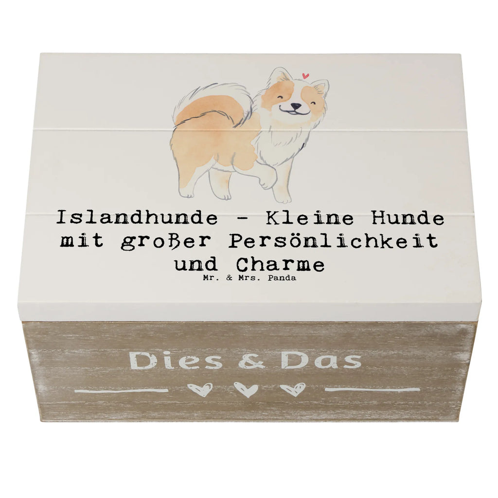 Holzkiste Charme Islandhund Holzkiste, Kiste, Schatzkiste, Truhe, Schatulle, XXL, Erinnerungsbox, Erinnerungskiste, Dekokiste, Aufbewahrungsbox, Geschenkbox, Geschenkdose, Hund, Hunderasse, Rassehund, Hundebesitzer, Geschenk, Tierfreund, Schenken, Welpe