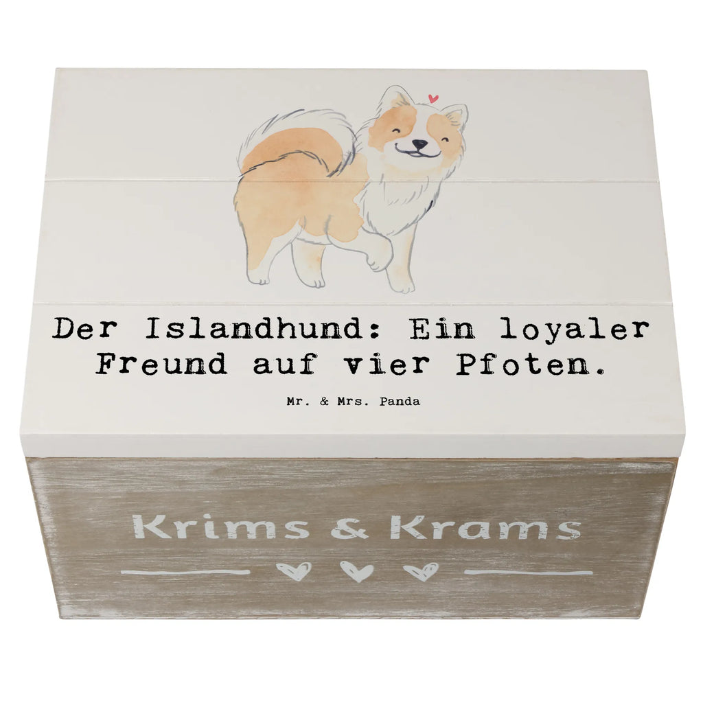 Holzkiste Treuer Islandhund Holzkiste, Kiste, Schatzkiste, Truhe, Schatulle, XXL, Erinnerungsbox, Erinnerungskiste, Dekokiste, Aufbewahrungsbox, Geschenkbox, Geschenkdose, Hund, Hunderasse, Rassehund, Hundebesitzer, Geschenk, Tierfreund, Schenken, Welpe