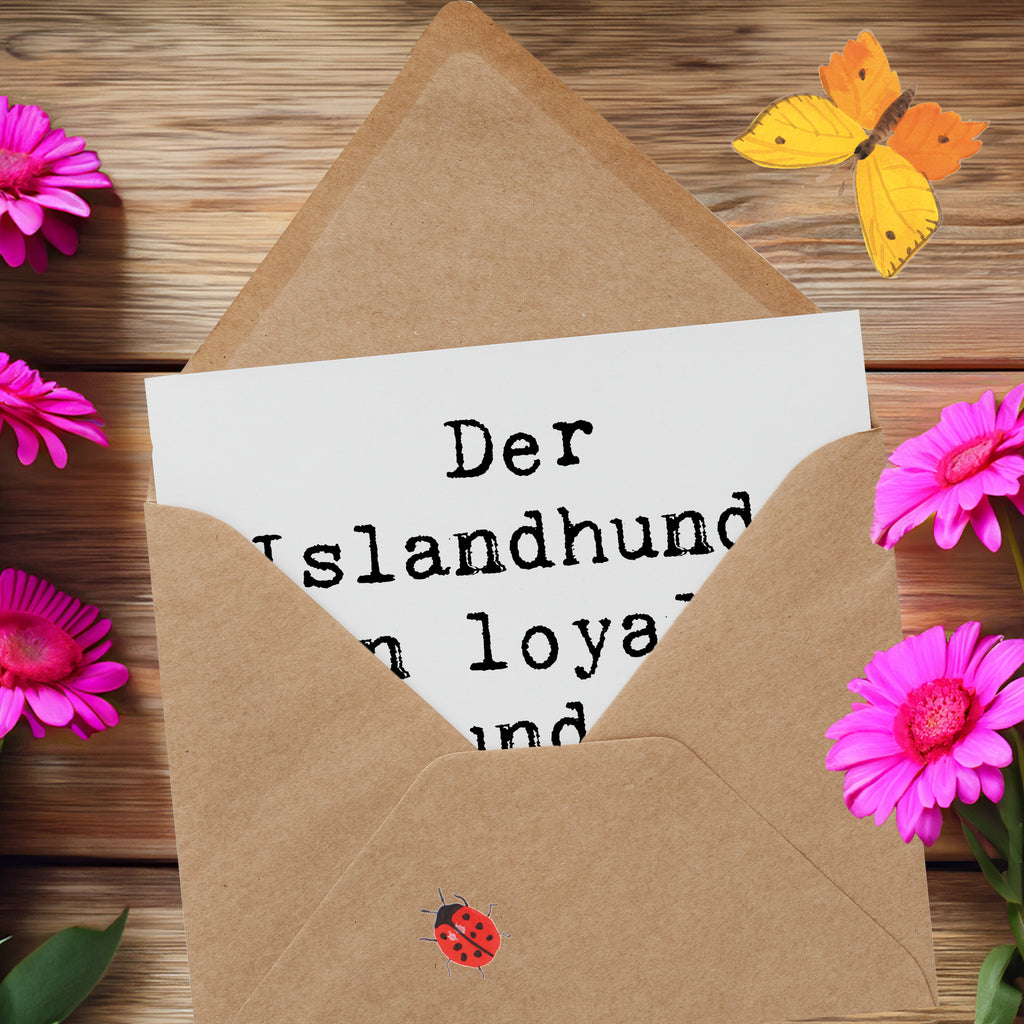 Deluxe Karte Spruch Treuer Islandhund Karte, Grußkarte, Klappkarte, Einladungskarte, Glückwunschkarte, Hochzeitskarte, Geburtstagskarte, Hochwertige Grußkarte, Hochwertige Klappkarte, Hund, Hunderasse, Rassehund, Hundebesitzer, Geschenk, Tierfreund, Schenken, Welpe