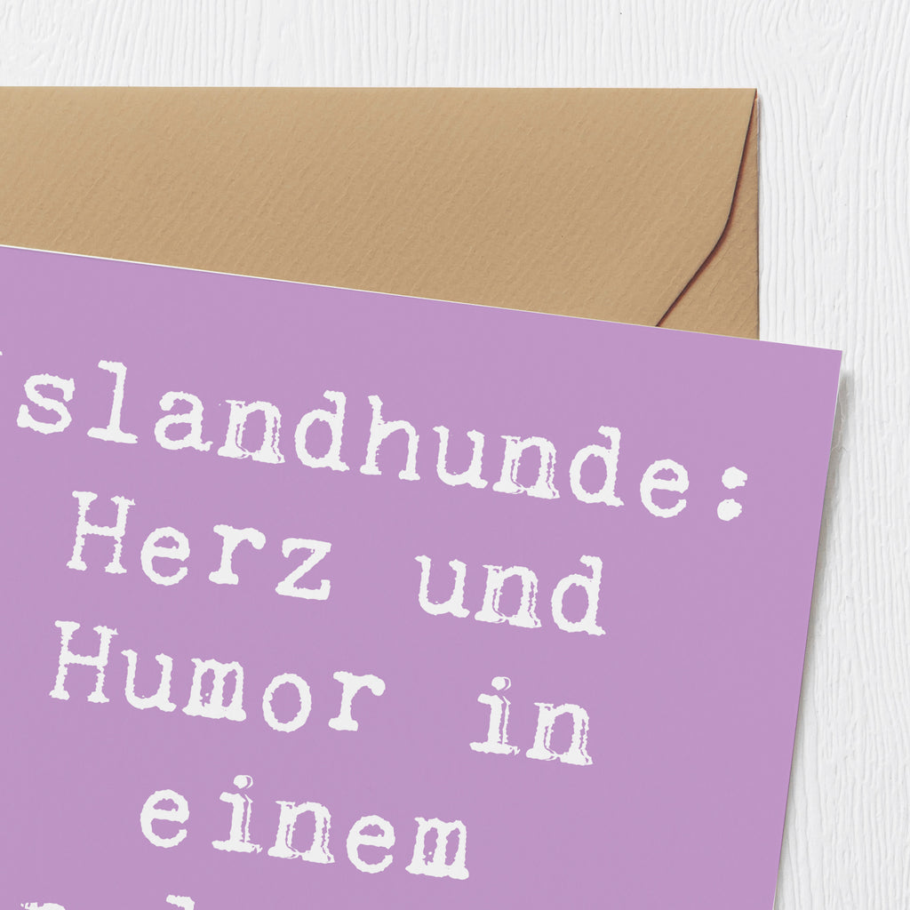 Deluxe Karte Spruch Islandhund Freude Karte, Grußkarte, Klappkarte, Einladungskarte, Glückwunschkarte, Hochzeitskarte, Geburtstagskarte, Hochwertige Grußkarte, Hochwertige Klappkarte, Hund, Hunderasse, Rassehund, Hundebesitzer, Geschenk, Tierfreund, Schenken, Welpe