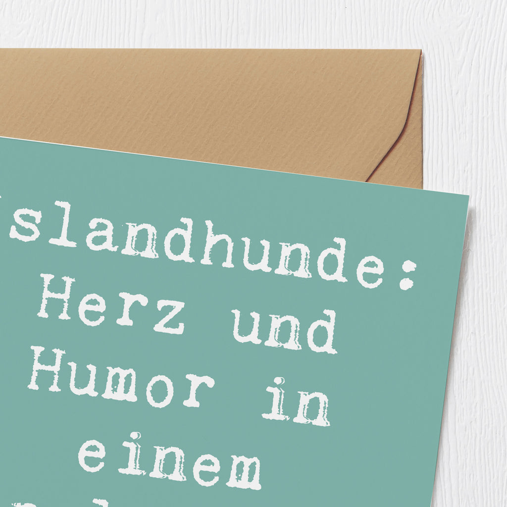 Deluxe Karte Spruch Islandhund Freude Karte, Grußkarte, Klappkarte, Einladungskarte, Glückwunschkarte, Hochzeitskarte, Geburtstagskarte, Hochwertige Grußkarte, Hochwertige Klappkarte, Hund, Hunderasse, Rassehund, Hundebesitzer, Geschenk, Tierfreund, Schenken, Welpe