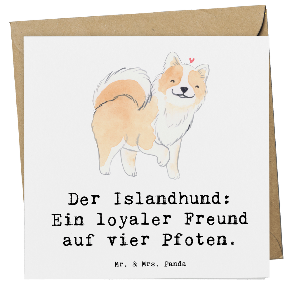 Deluxe Karte Treuer Islandhund Karte, Grußkarte, Klappkarte, Einladungskarte, Glückwunschkarte, Hochzeitskarte, Geburtstagskarte, Hochwertige Grußkarte, Hochwertige Klappkarte, Hund, Hunderasse, Rassehund, Hundebesitzer, Geschenk, Tierfreund, Schenken, Welpe