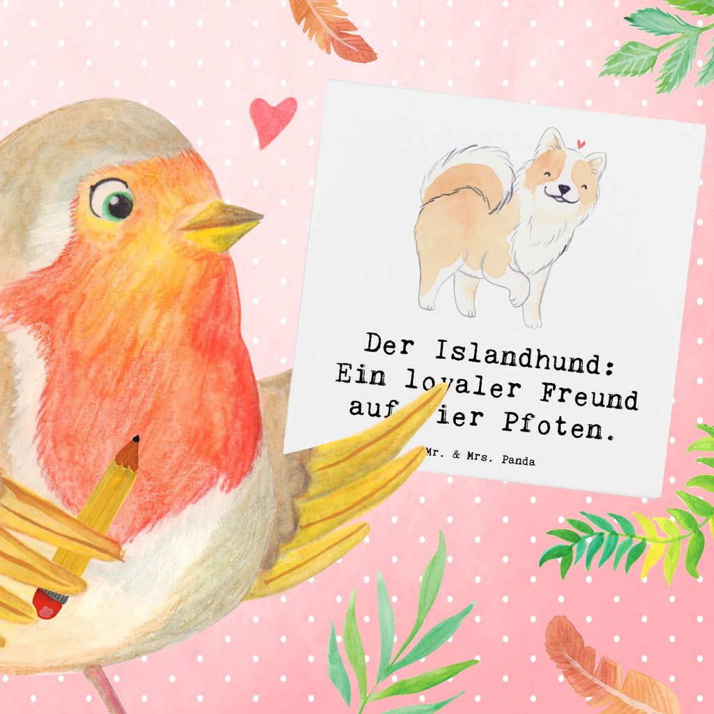 Deluxe Karte Treuer Islandhund Karte, Grußkarte, Klappkarte, Einladungskarte, Glückwunschkarte, Hochzeitskarte, Geburtstagskarte, Hochwertige Grußkarte, Hochwertige Klappkarte, Hund, Hunderasse, Rassehund, Hundebesitzer, Geschenk, Tierfreund, Schenken, Welpe