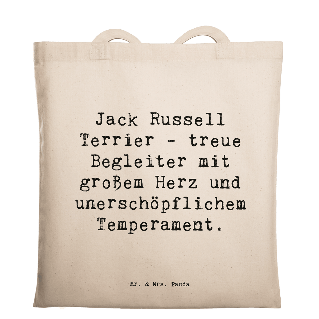 Tragetasche Spruch Jack Russell Terrier - treue Begleiter mit großem Herz und unerschöpflichem Temperament. Beuteltasche, Beutel, Einkaufstasche, Jutebeutel, Stoffbeutel, Tasche, Shopper, Umhängetasche, Strandtasche, Schultertasche, Stofftasche, Tragetasche, Badetasche, Jutetasche, Einkaufstüte, Laptoptasche, Hund, Hunderasse, Rassehund, Hundebesitzer, Geschenk, Tierfreund, Schenken, Welpe