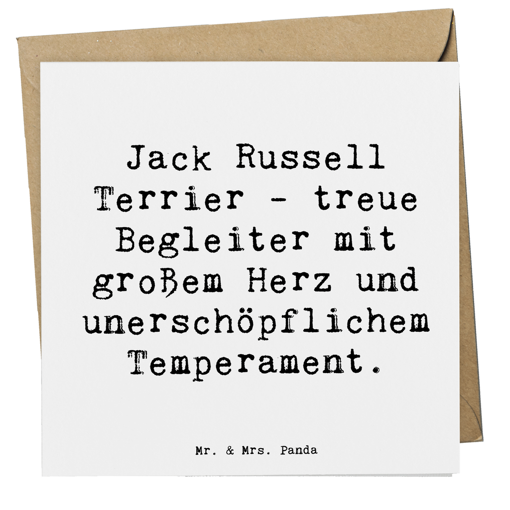 Deluxe Karte Spruch Jack Russell Terrier - treue Begleiter mit großem Herz und unerschöpflichem Temperament. Karte, Grußkarte, Klappkarte, Einladungskarte, Glückwunschkarte, Hochzeitskarte, Geburtstagskarte, Hochwertige Grußkarte, Hochwertige Klappkarte, Hund, Hunderasse, Rassehund, Hundebesitzer, Geschenk, Tierfreund, Schenken, Welpe