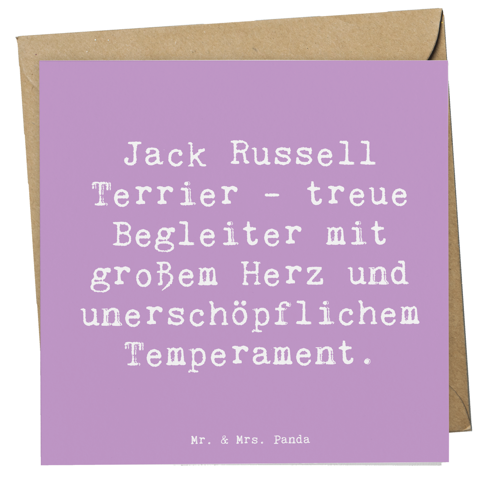 Deluxe Karte Spruch Jack Russell Terrier - treue Begleiter mit großem Herz und unerschöpflichem Temperament. Karte, Grußkarte, Klappkarte, Einladungskarte, Glückwunschkarte, Hochzeitskarte, Geburtstagskarte, Hochwertige Grußkarte, Hochwertige Klappkarte, Hund, Hunderasse, Rassehund, Hundebesitzer, Geschenk, Tierfreund, Schenken, Welpe