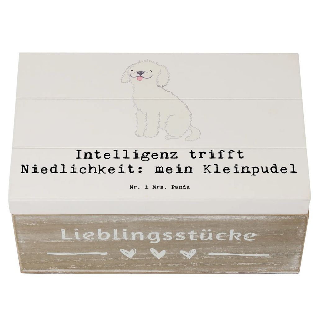 Holzkiste Niedlicher Kleinpudel Holzkiste, Kiste, Schatzkiste, Truhe, Schatulle, XXL, Erinnerungsbox, Erinnerungskiste, Dekokiste, Aufbewahrungsbox, Geschenkbox, Geschenkdose, Hund, Hunderasse, Rassehund, Hundebesitzer, Geschenk, Tierfreund, Schenken, Welpe