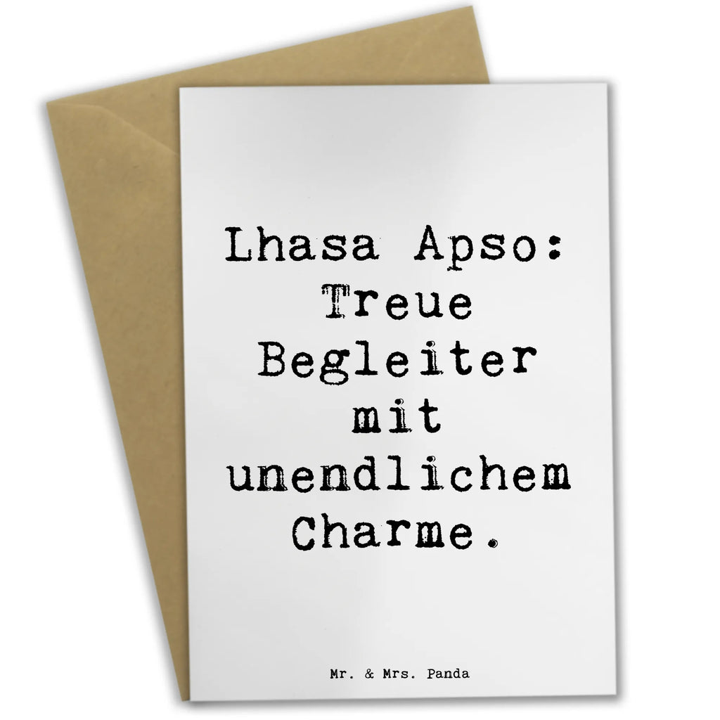 Grußkarte Spruch Lhasa Apso Treue Begleiter Grußkarte, Klappkarte, Einladungskarte, Glückwunschkarte, Hochzeitskarte, Geburtstagskarte, Karte, Ansichtskarten, Hund, Hunderasse, Rassehund, Hundebesitzer, Geschenk, Tierfreund, Schenken, Welpe