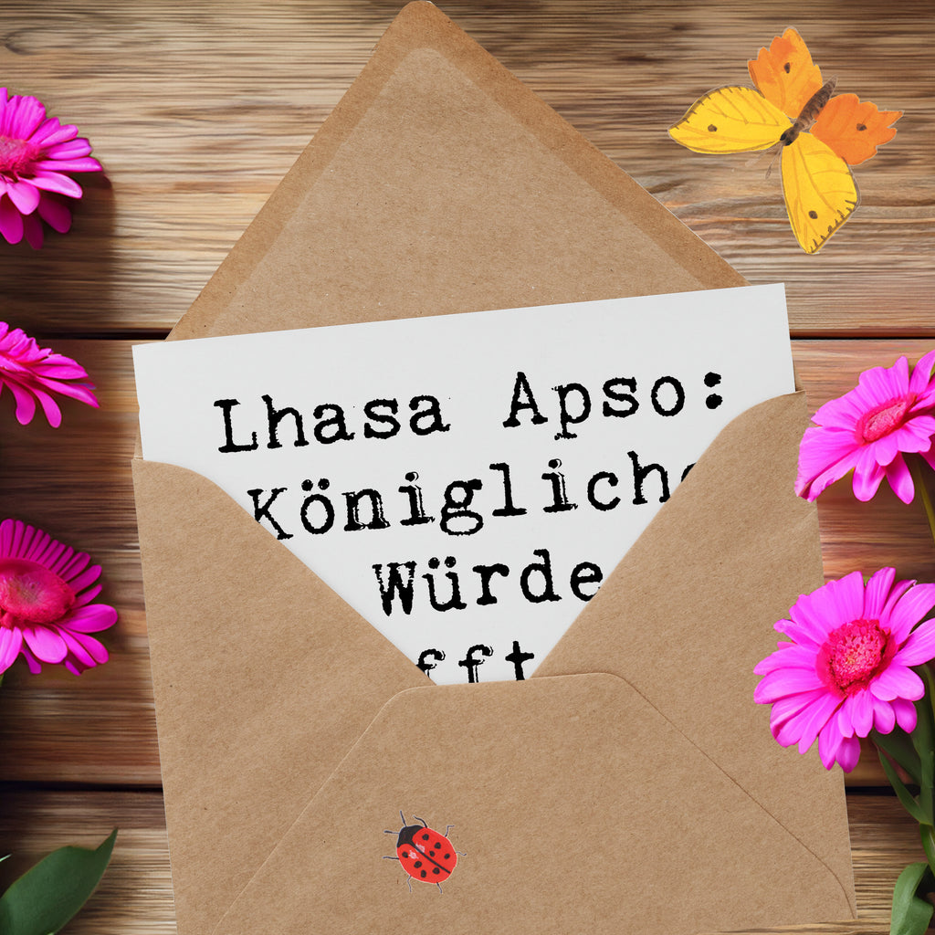 Deluxe Karte Spruch Lhasa Apso Charme Karte, Grußkarte, Klappkarte, Einladungskarte, Glückwunschkarte, Hochzeitskarte, Geburtstagskarte, Hochwertige Grußkarte, Hochwertige Klappkarte, Hund, Hunderasse, Rassehund, Hundebesitzer, Geschenk, Tierfreund, Schenken, Welpe