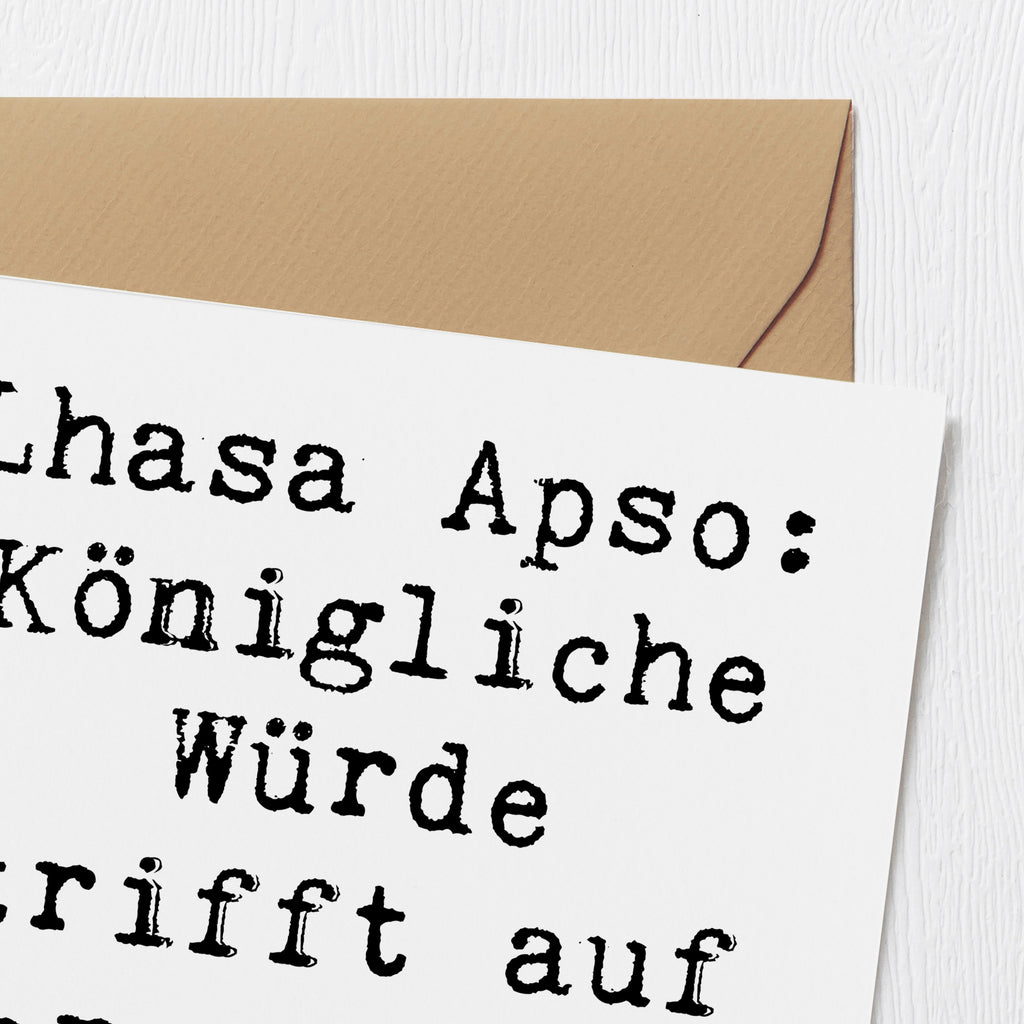 Deluxe Karte Spruch Lhasa Apso Charme Karte, Grußkarte, Klappkarte, Einladungskarte, Glückwunschkarte, Hochzeitskarte, Geburtstagskarte, Hochwertige Grußkarte, Hochwertige Klappkarte, Hund, Hunderasse, Rassehund, Hundebesitzer, Geschenk, Tierfreund, Schenken, Welpe