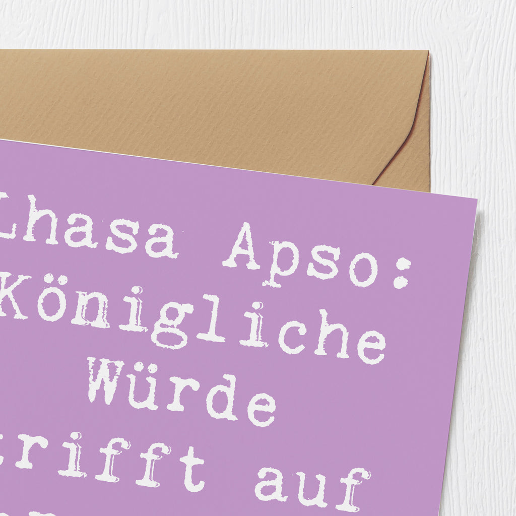 Deluxe Karte Spruch Lhasa Apso Charme Karte, Grußkarte, Klappkarte, Einladungskarte, Glückwunschkarte, Hochzeitskarte, Geburtstagskarte, Hochwertige Grußkarte, Hochwertige Klappkarte, Hund, Hunderasse, Rassehund, Hundebesitzer, Geschenk, Tierfreund, Schenken, Welpe