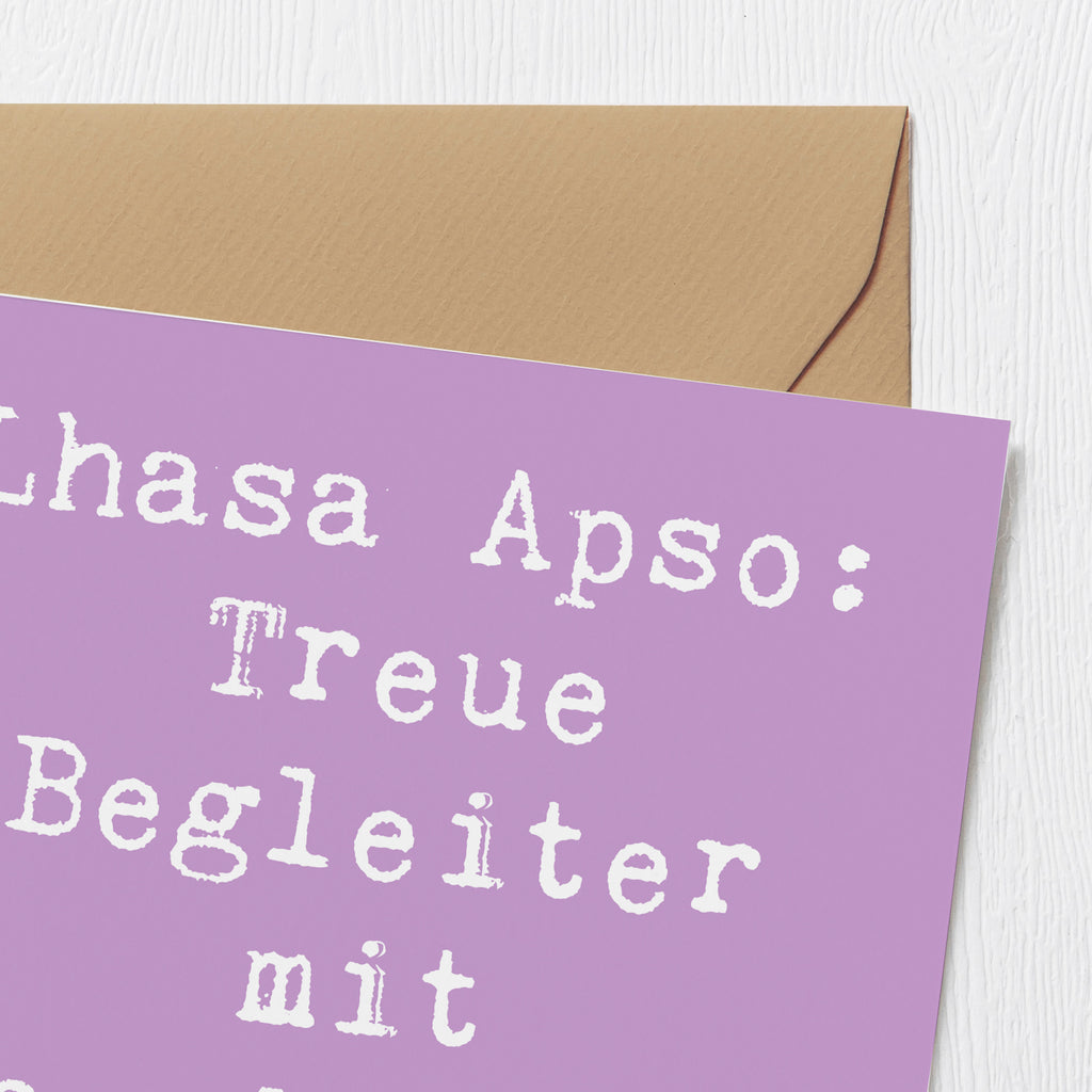 Deluxe Karte Spruch Lhasa Apso Treue Begleiter Karte, Grußkarte, Klappkarte, Einladungskarte, Glückwunschkarte, Hochzeitskarte, Geburtstagskarte, Hochwertige Grußkarte, Hochwertige Klappkarte, Hund, Hunderasse, Rassehund, Hundebesitzer, Geschenk, Tierfreund, Schenken, Welpe