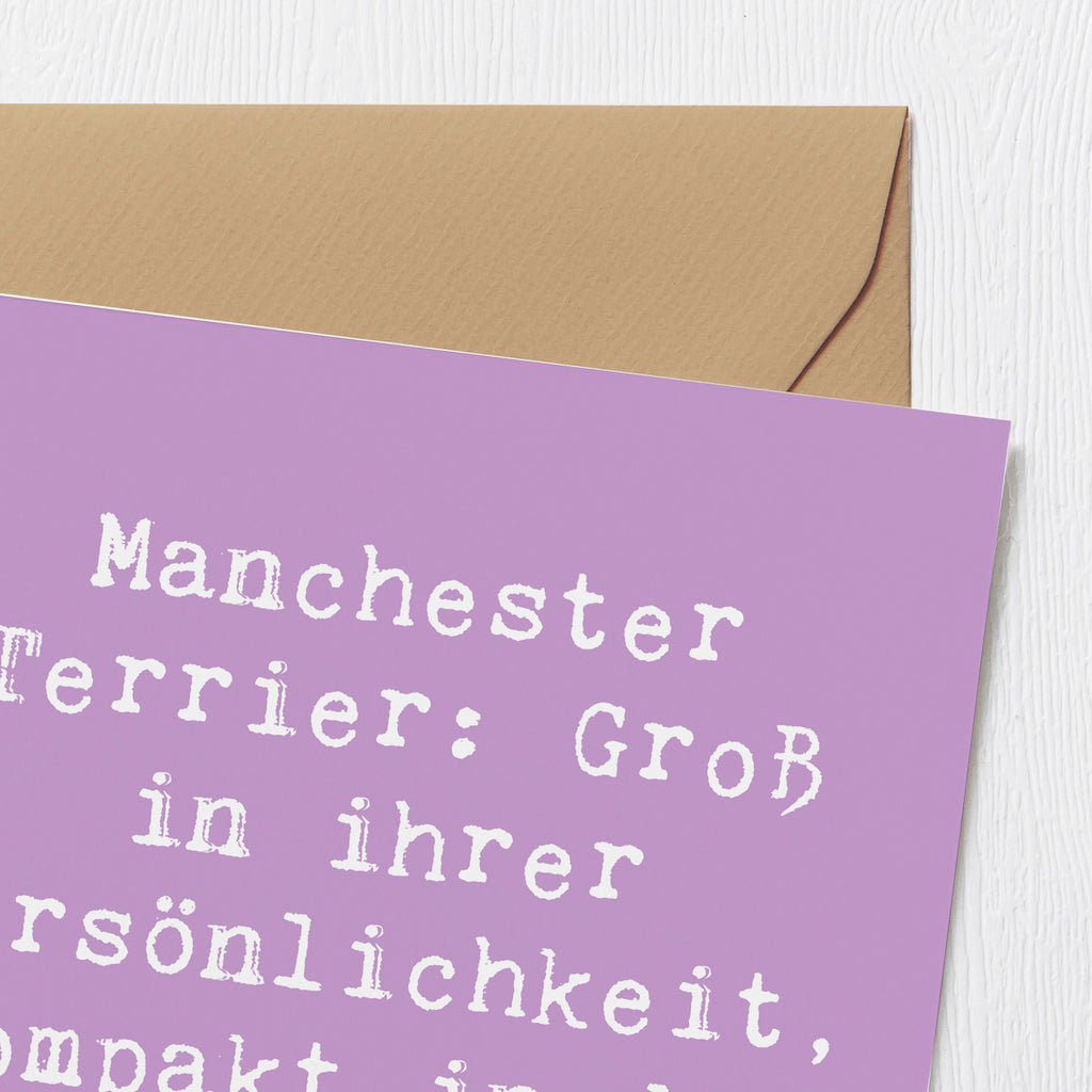 Deluxe Karte Spruch Manchester Terrier Persönlichkeit Karte, Grußkarte, Klappkarte, Einladungskarte, Glückwunschkarte, Hochzeitskarte, Geburtstagskarte, Hochwertige Grußkarte, Hochwertige Klappkarte, Hund, Hunderasse, Rassehund, Hundebesitzer, Geschenk, Tierfreund, Schenken, Welpe