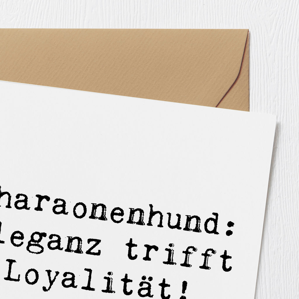 Deluxe Karte Spruch Pharaonenhund Eleganz Karte, Grußkarte, Klappkarte, Einladungskarte, Glückwunschkarte, Hochzeitskarte, Geburtstagskarte, Hochwertige Grußkarte, Hochwertige Klappkarte, Hund, Hunderasse, Rassehund, Hundebesitzer, Geschenk, Tierfreund, Schenken, Welpe