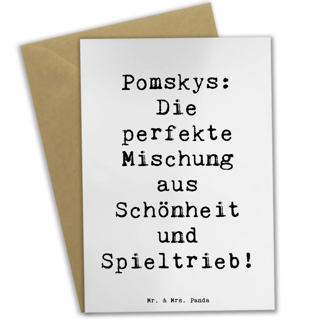 Grußkarte Spruch Pomsky Perfektion Grußkarte, Klappkarte, Einladungskarte, Glückwunschkarte, Hochzeitskarte, Geburtstagskarte, Karte, Ansichtskarten, Hund, Hunderasse, Rassehund, Hundebesitzer, Geschenk, Tierfreund, Schenken, Welpe