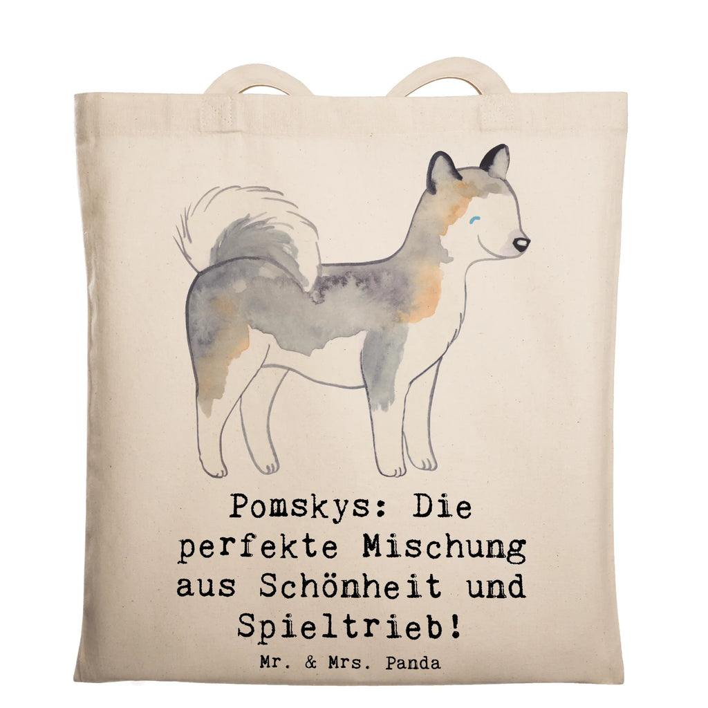 Tragetasche Pomsky Perfektion Beuteltasche, Beutel, Einkaufstasche, Jutebeutel, Stoffbeutel, Tasche, Shopper, Umhängetasche, Strandtasche, Schultertasche, Stofftasche, Tragetasche, Badetasche, Jutetasche, Einkaufstüte, Laptoptasche, Hund, Hunderasse, Rassehund, Hundebesitzer, Geschenk, Tierfreund, Schenken, Welpe