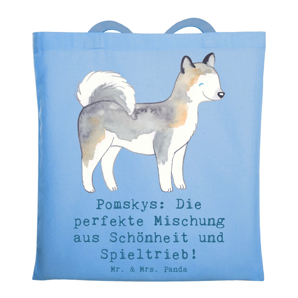 Tragetasche Pomsky Perfektion Beuteltasche, Beutel, Einkaufstasche, Jutebeutel, Stoffbeutel, Tasche, Shopper, Umhängetasche, Strandtasche, Schultertasche, Stofftasche, Tragetasche, Badetasche, Jutetasche, Einkaufstüte, Laptoptasche, Hund, Hunderasse, Rassehund, Hundebesitzer, Geschenk, Tierfreund, Schenken, Welpe