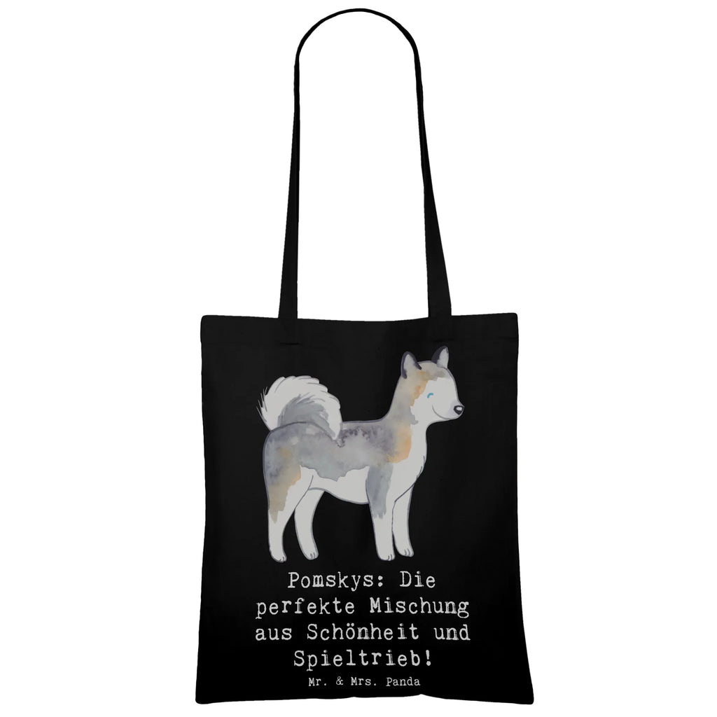 Tragetasche Pomsky Perfektion Beuteltasche, Beutel, Einkaufstasche, Jutebeutel, Stoffbeutel, Tasche, Shopper, Umhängetasche, Strandtasche, Schultertasche, Stofftasche, Tragetasche, Badetasche, Jutetasche, Einkaufstüte, Laptoptasche, Hund, Hunderasse, Rassehund, Hundebesitzer, Geschenk, Tierfreund, Schenken, Welpe