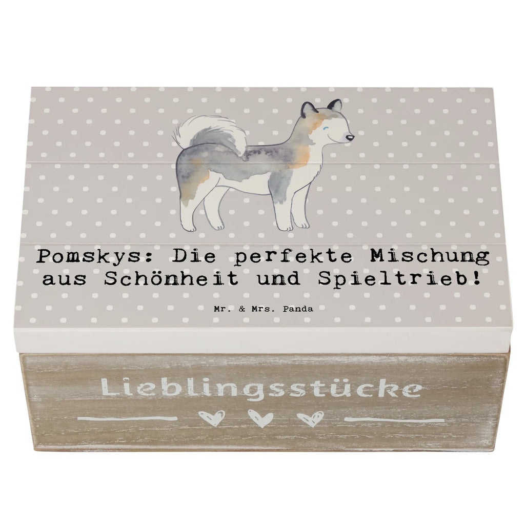 Holzkiste Pomsky Perfektion Holzkiste, Kiste, Schatzkiste, Truhe, Schatulle, XXL, Erinnerungsbox, Erinnerungskiste, Dekokiste, Aufbewahrungsbox, Geschenkbox, Geschenkdose, Hund, Hunderasse, Rassehund, Hundebesitzer, Geschenk, Tierfreund, Schenken, Welpe