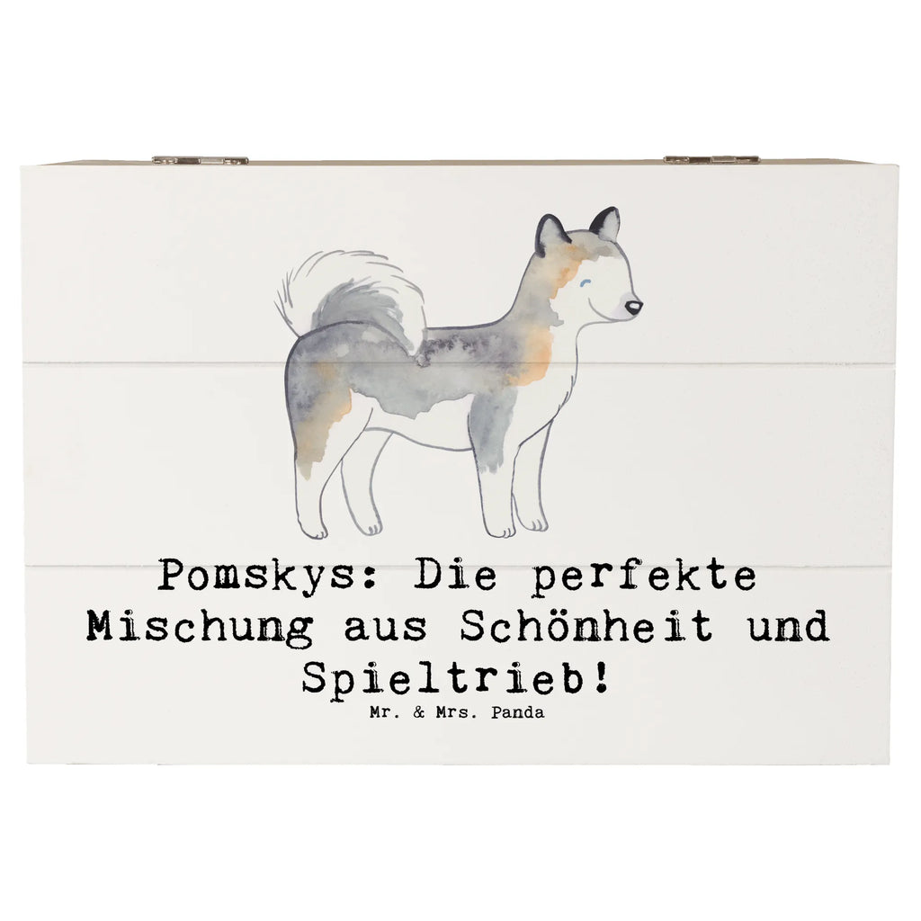 Holzkiste Pomsky Perfektion Holzkiste, Kiste, Schatzkiste, Truhe, Schatulle, XXL, Erinnerungsbox, Erinnerungskiste, Dekokiste, Aufbewahrungsbox, Geschenkbox, Geschenkdose, Hund, Hunderasse, Rassehund, Hundebesitzer, Geschenk, Tierfreund, Schenken, Welpe