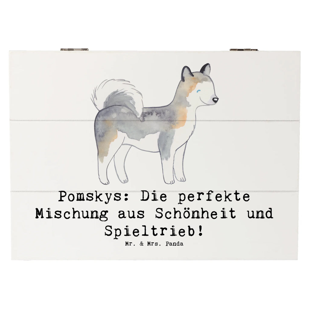 Holzkiste Pomsky Perfektion Holzkiste, Kiste, Schatzkiste, Truhe, Schatulle, XXL, Erinnerungsbox, Erinnerungskiste, Dekokiste, Aufbewahrungsbox, Geschenkbox, Geschenkdose, Hund, Hunderasse, Rassehund, Hundebesitzer, Geschenk, Tierfreund, Schenken, Welpe