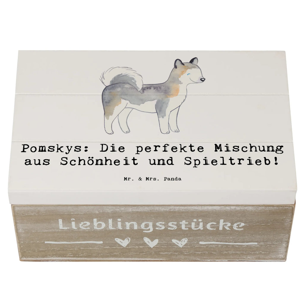 Holzkiste Pomsky Perfektion Holzkiste, Kiste, Schatzkiste, Truhe, Schatulle, XXL, Erinnerungsbox, Erinnerungskiste, Dekokiste, Aufbewahrungsbox, Geschenkbox, Geschenkdose, Hund, Hunderasse, Rassehund, Hundebesitzer, Geschenk, Tierfreund, Schenken, Welpe