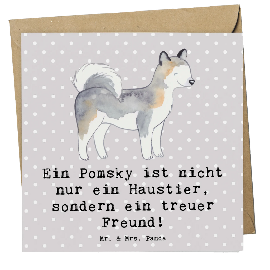 Deluxe Karte Pomsky Freund Karte, Grußkarte, Klappkarte, Einladungskarte, Glückwunschkarte, Hochzeitskarte, Geburtstagskarte, Hochwertige Grußkarte, Hochwertige Klappkarte, Hund, Hunderasse, Rassehund, Hundebesitzer, Geschenk, Tierfreund, Schenken, Welpe